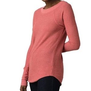 prAna | Salmon Pink Soft Sheeba Thermal Waffle Knit Long Sleeve Tunic Top Size S